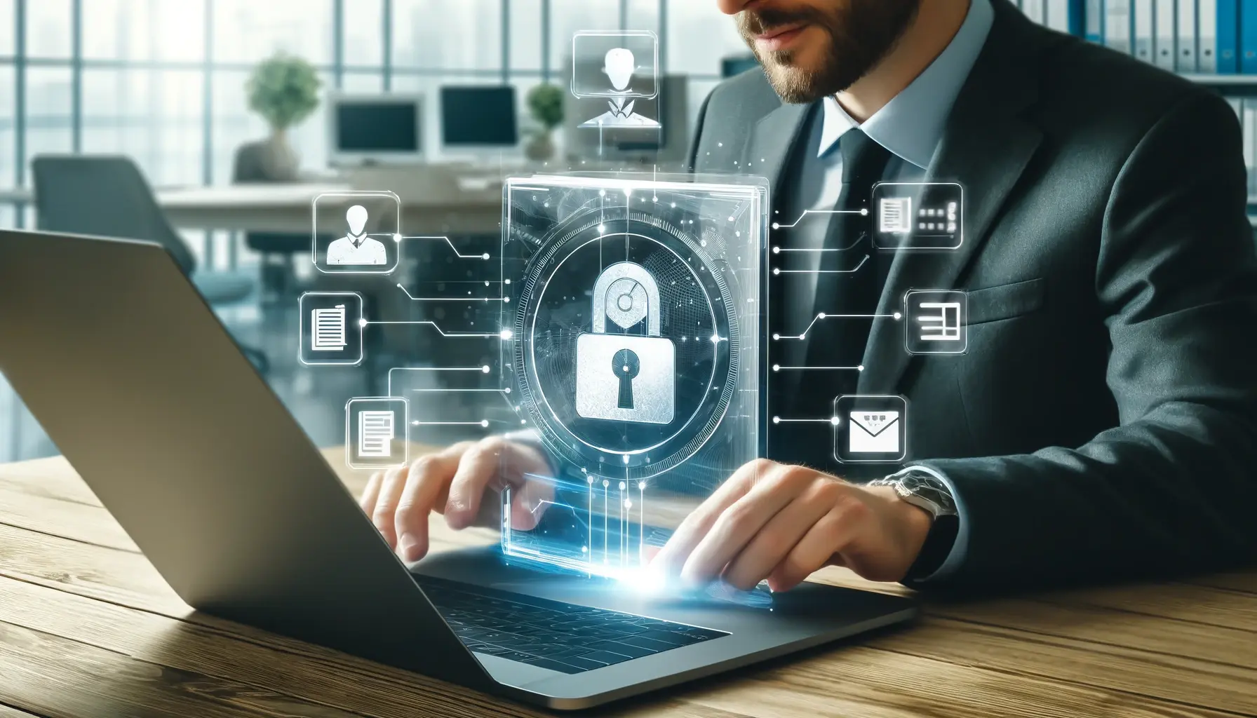DALL·E 2024-05-22 18.41.49 - Anwendungsfall #1_ Digitale Personalakte - Ein Bildschirm zeigt eine Benutzeroberfläche einer digitalen Personalakte mit mehreren Reitern für Dokument